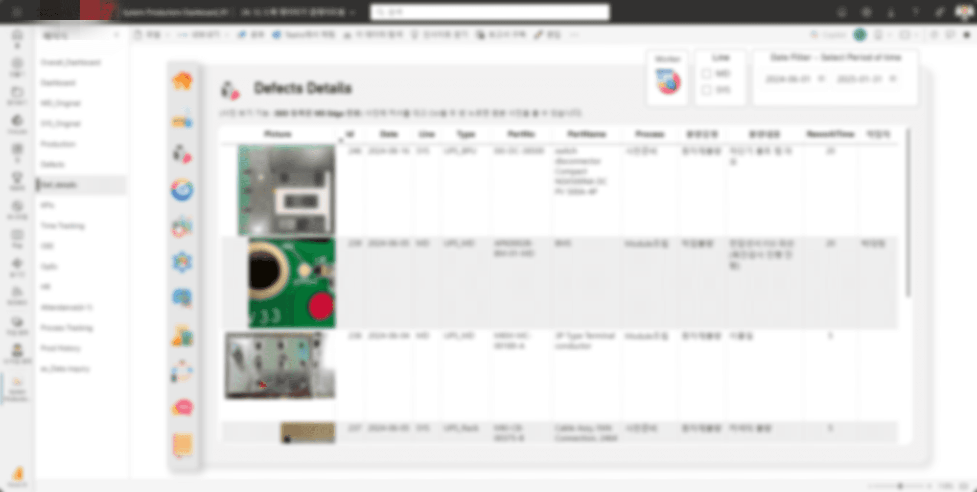 Power BI — 불량 상세 내역